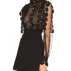 Self-portrait black lace embroidered dress